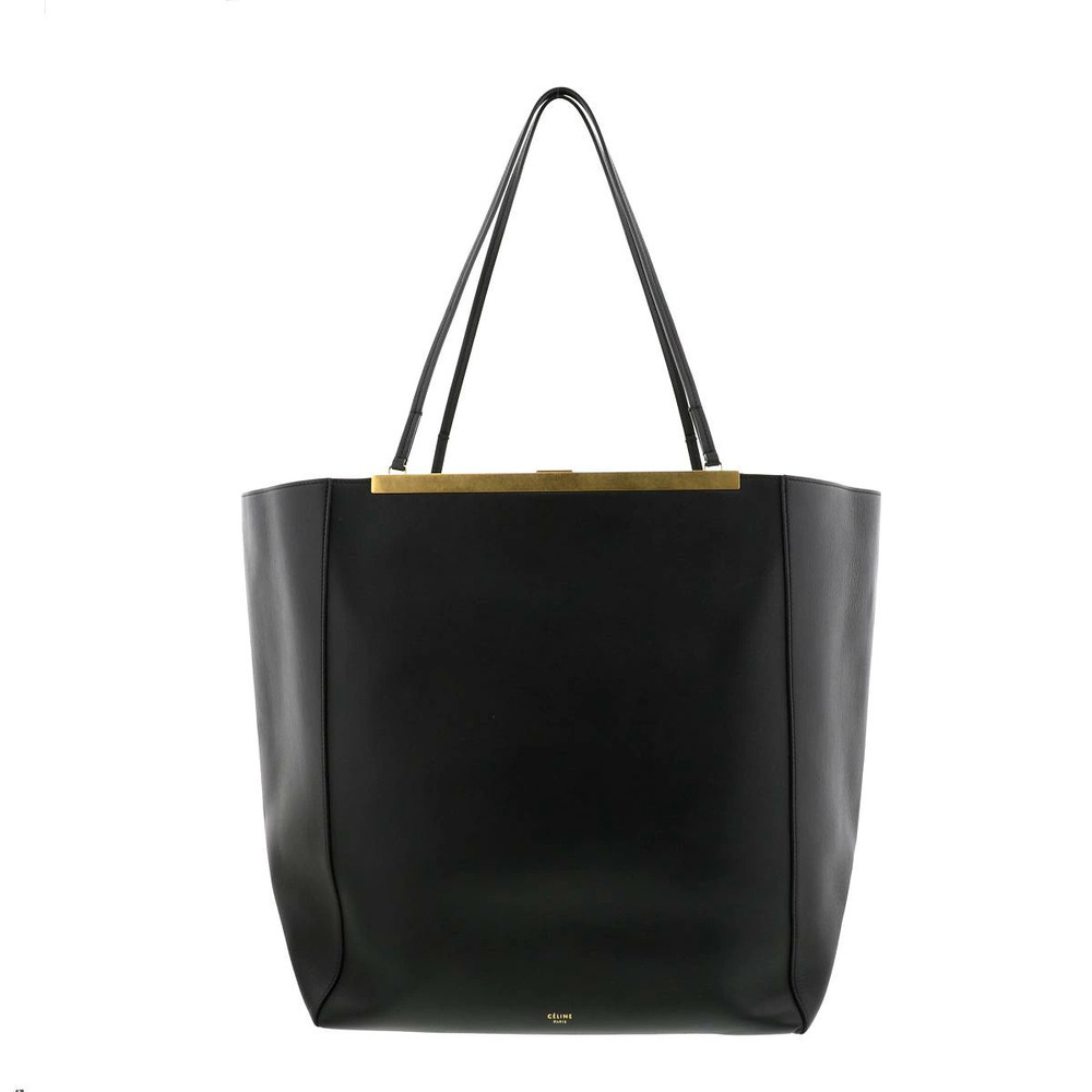 CELINE Cabas Clasp Phantom Tote Bag Black